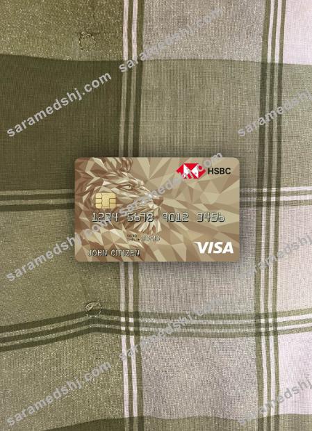 United Kingdom HSBC visa Gold credit card photolook front
